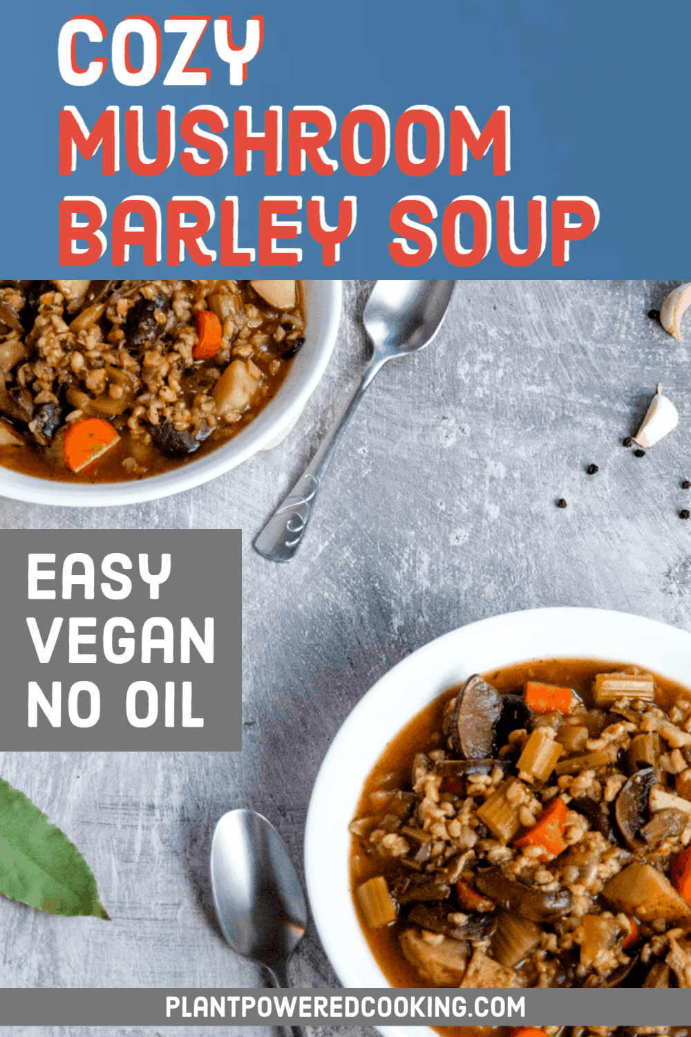 Vegan Mushroom Barley Soup • Salt & Lavender